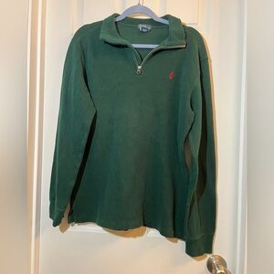 🍄 Ralph Lauren Blue Label Green long sleeve Polo Shirt size xlarge 18-20